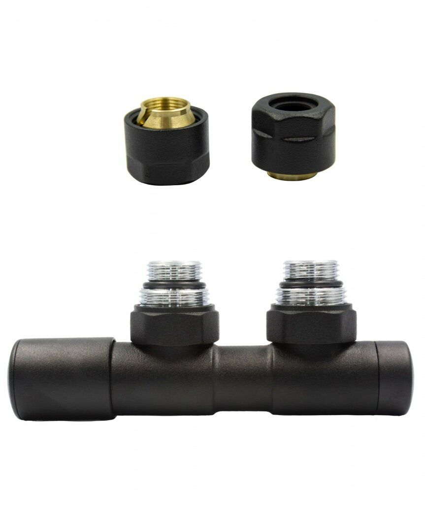 Zawór regulacyjny 50mm TWINS czarny mat lewy Cu