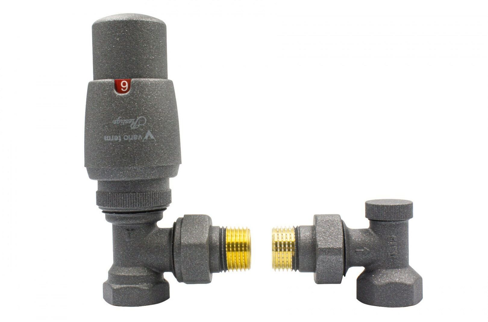 Zawór termostatyczny ELEGANT kątowy grafit strukturalny