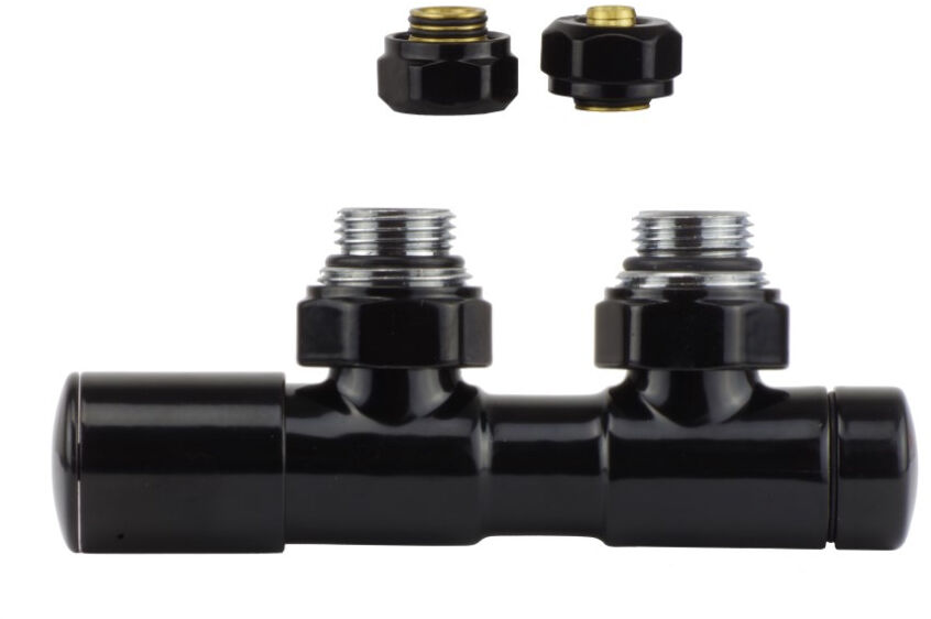 Zawór regulacyjny 50mm TWINS czarny błyszczący lewy Pex