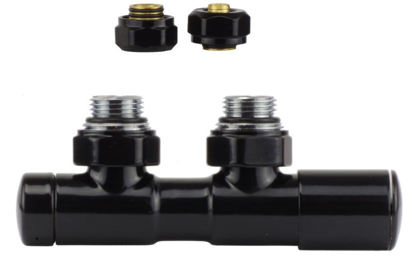 Zawór regulacyjny 50mm TWINS czarny błyszczący prawy Pex