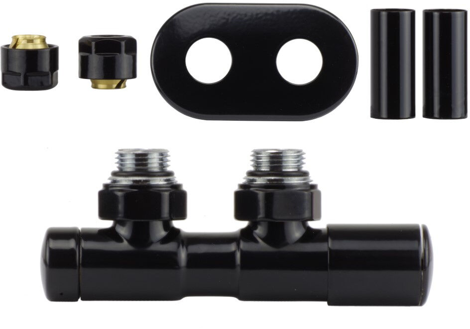 Zawór regulacyjny 50mm TWINS czarny błyszczący prawy Cu All in One