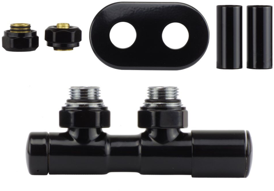 Zawór regulacyjny 50mm TWINS czarny błyszczący prawy Pex All in One