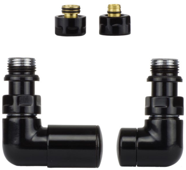 Zawór regulacyjny Vision czarny błyszczący lewy Pex