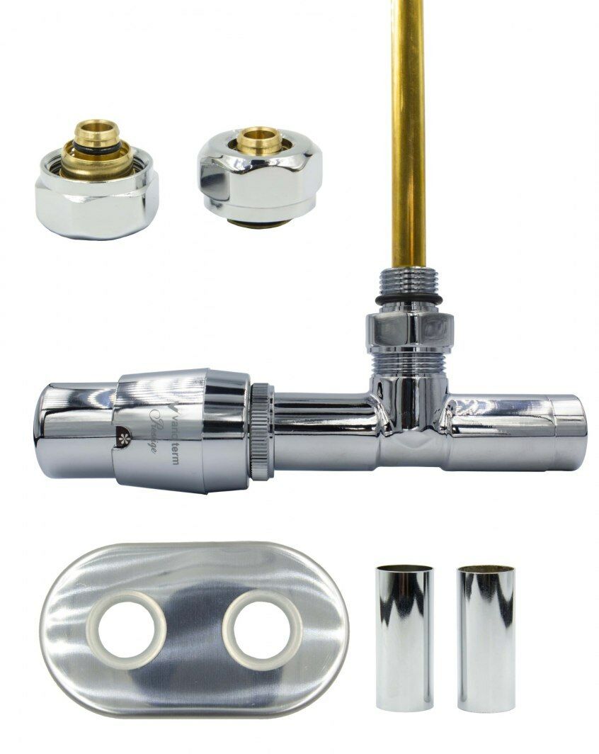 Zawór termostatyczny zespolony 50mm UNICO chrom lewy Pex All in One