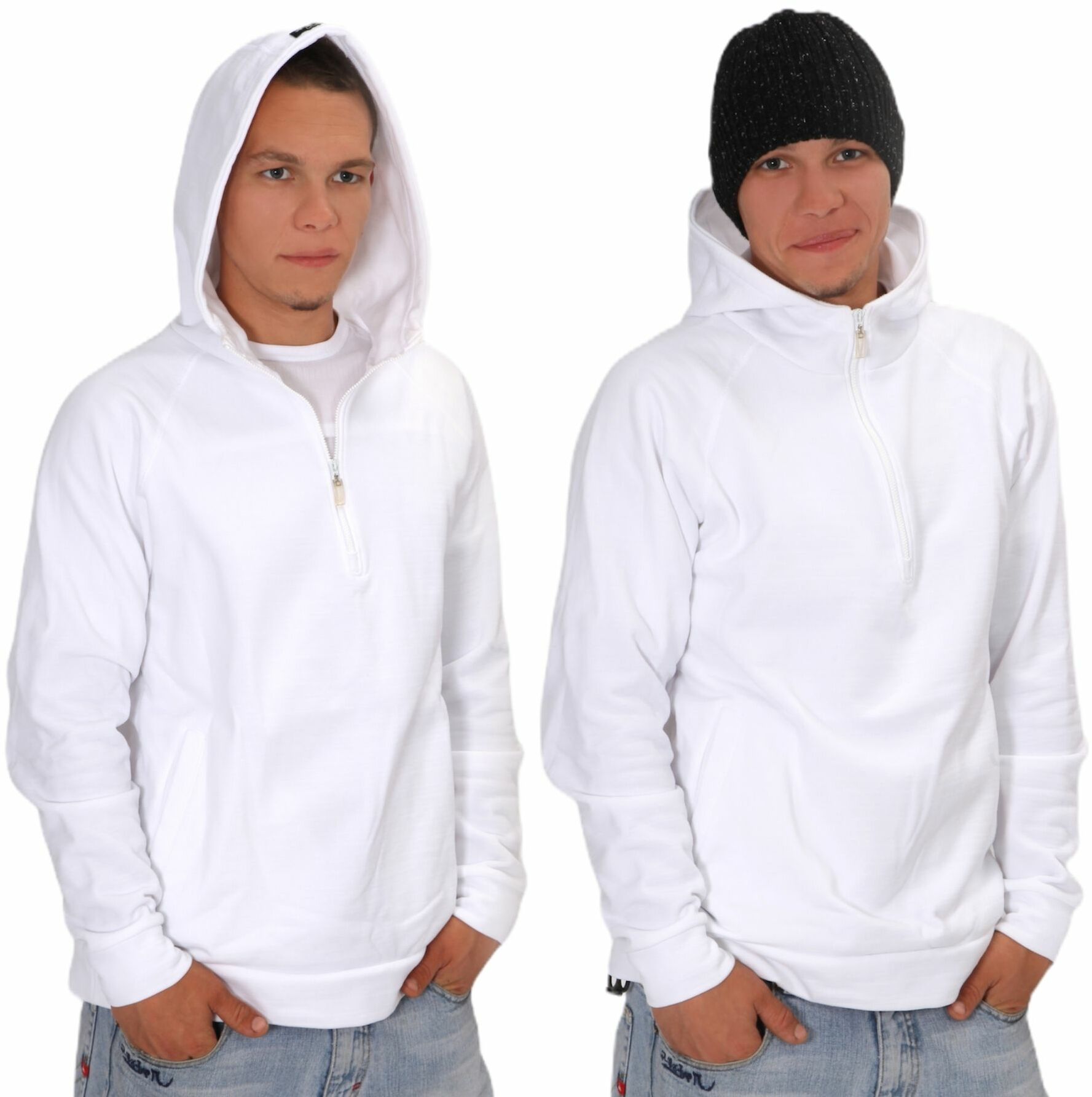 TOP bluza z kapturem - męska .S .biały