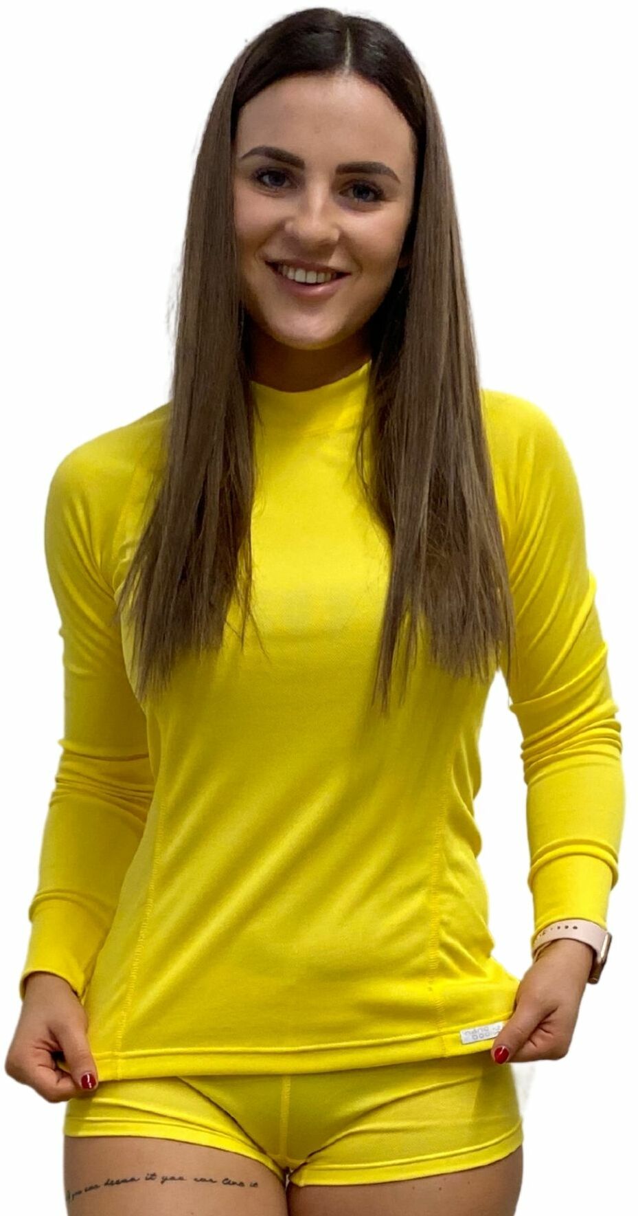 SPORT T-shirt z długim rękawem - damska .M .żółty