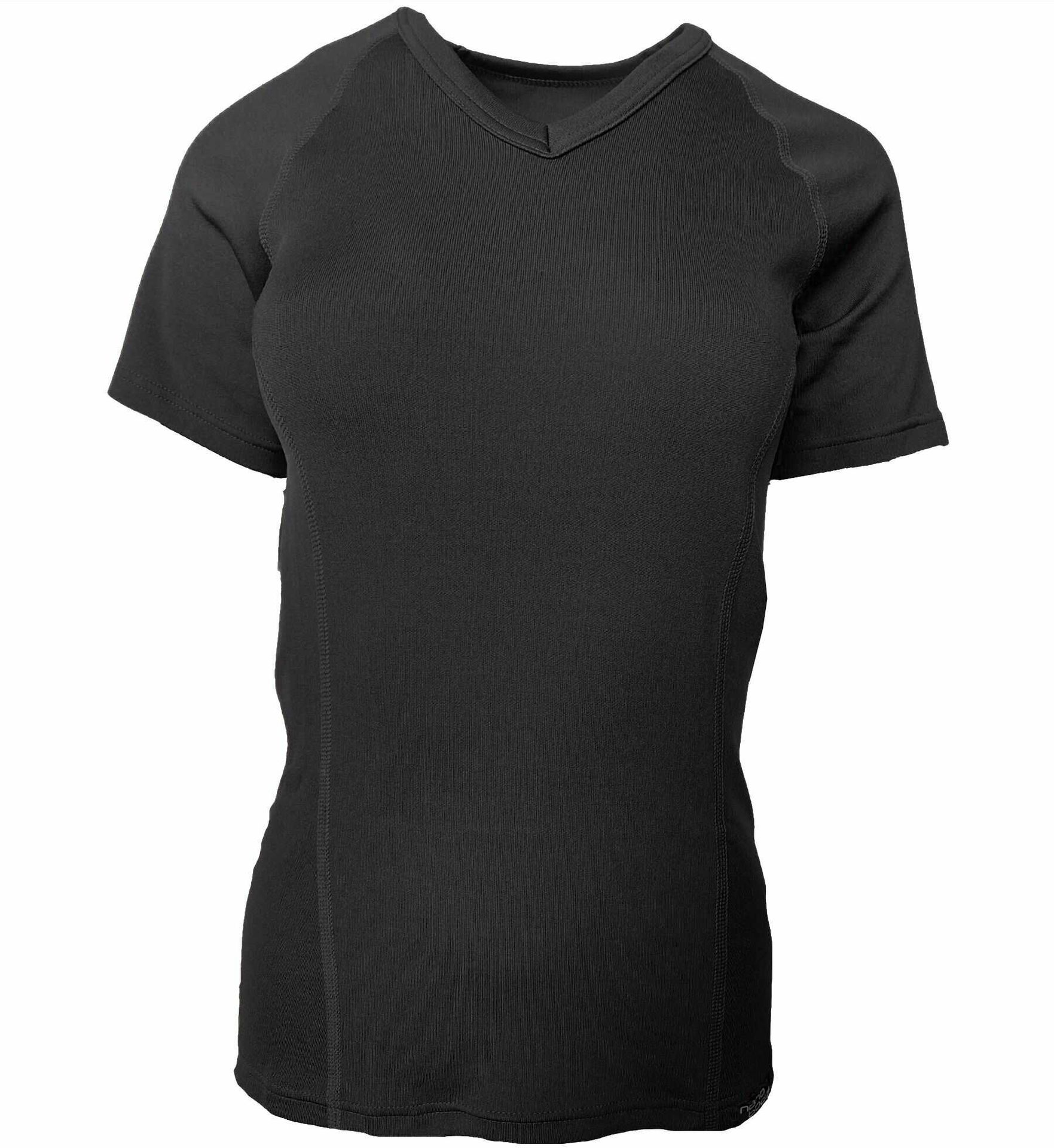 GOLF V-dekolt T-shirt z krótkim rękawem - damski .L .czarny