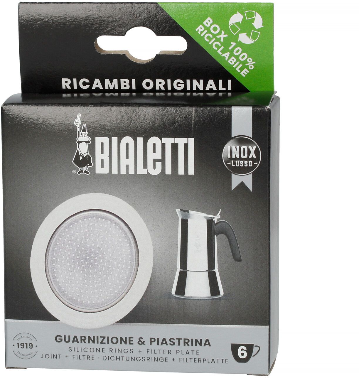 Bialetti - Uszczelka + sitko do kawiarek stalowych Bialetti 6tz