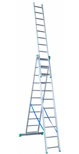 DRABINA ALUMINIOWA 3-ELEMENTOWA 760CM 11+11+11 SZCZEBLI
