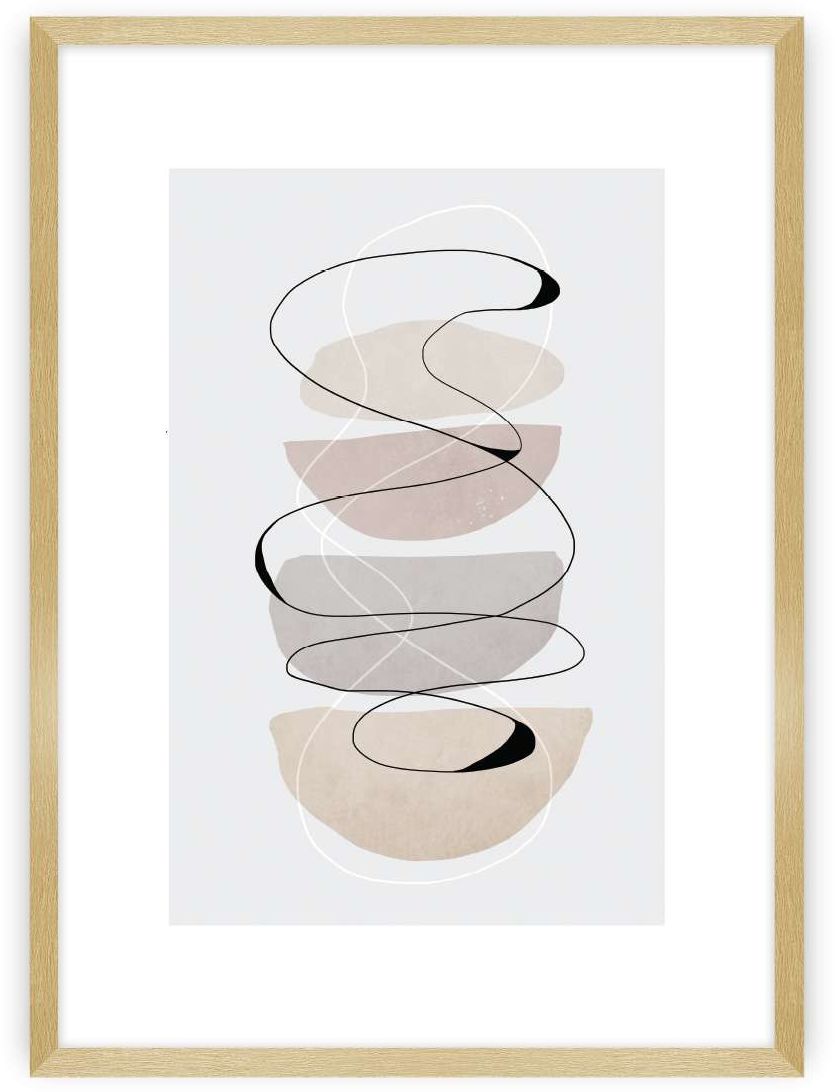 Dekoria Plakat Abstract Lines I 30 x 40 cm Ramka Złota 219A-000-52
