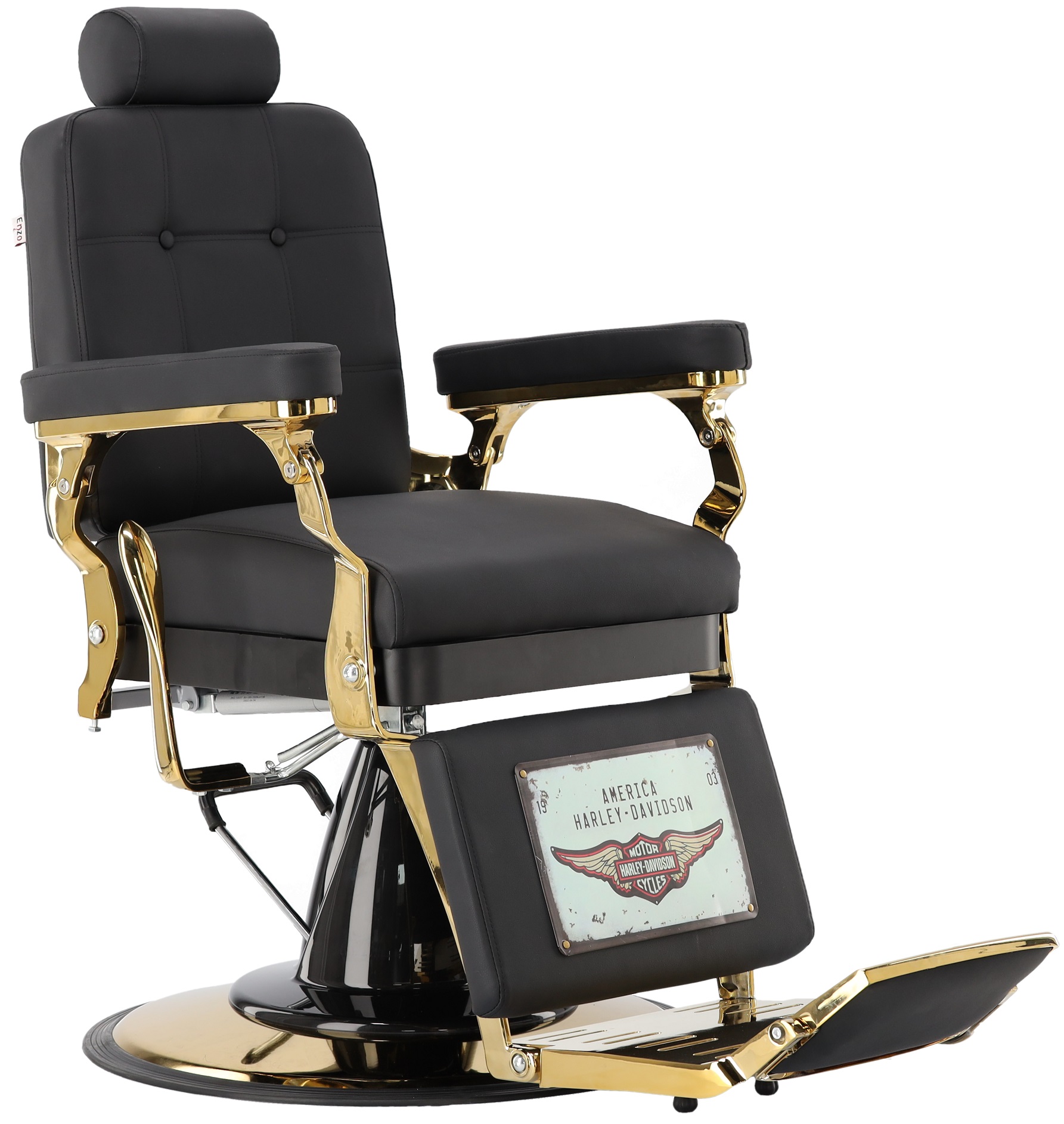 Fotel fryzjerski barberski hydrauliczny do salonu fryzjerskiego barber shop Kostas Gold Barberking w 24H