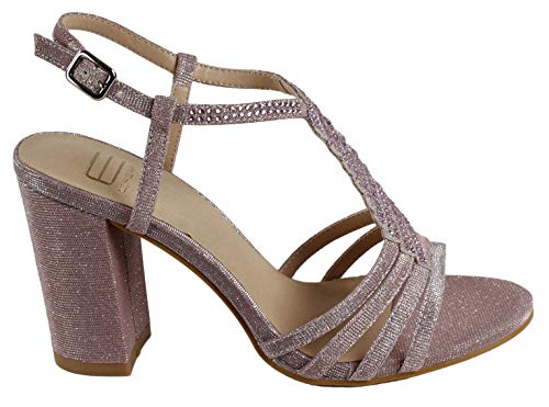 Eferri Zapato De Fiesta Metalizado damskie czółenka z paskiem, Rosa, 39 eu