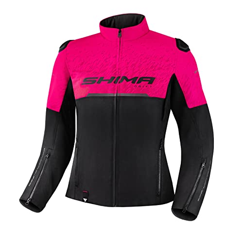 SHIMA DRIFT LADY Kurtka motocyklowa dla kobiet, lekka, oddychająca letnia siatka, damska kurtka miejska z CE, tylne ramię, łokcie, ochraniacze na łokcie, regulowana szerokość (różowa, XS)