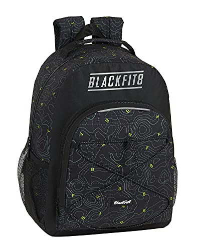 Blackfit8 Adaptowany plecak do recyklingu Topography, 320x150x420 mm, czarny/zielony, Czarny/Zielony, 320x150x420 mm, Casual