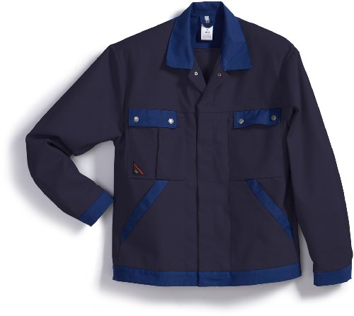 BP 1454-720-10-60/62 kurtka robocza, ukryty pasek na zatrzask i kieszenie, wzmocniona bawełna 305,00 g/m², ciemnoniebieski/królewski błękit, 60/62
