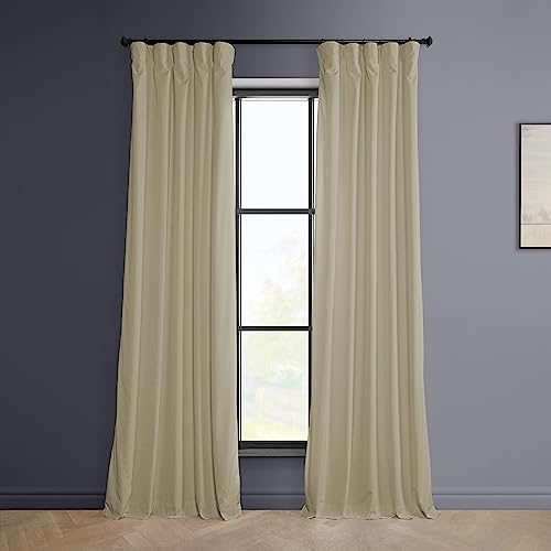 HPD Half Price Drapes VPYC-161204-108 Heritage pluszowa aksamitna zasłona (1 panel), 50 x 108, jasnobeżowy