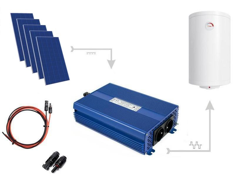 Zestaw do grzania wody w bojlerach AZO00D1309 2050W 5xPV Mono  2 x kabel 25m + złącza MC4