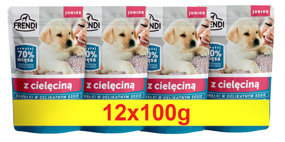 Frendi- Junior, Kawałki w delikatnym sosie z cielęciną 12x100g