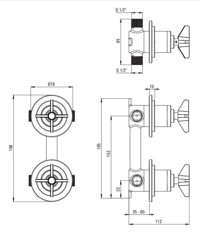 Deante Temisto Zestaw prysznicowy podtynkowy z deszczownicą czarny nero NACN9QT