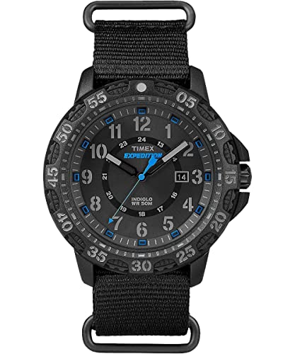 Zegarek z bransoletką - Męski - Timex, czarny, pasek
