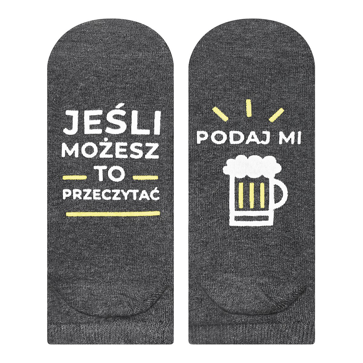 Stopki męskie szare SOXO z napisami bawełniane zabawne