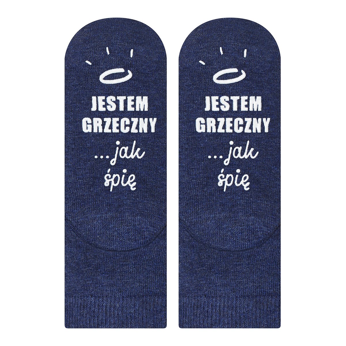 Skarpetki dziecięce granatowe SOXO z napisami zabawne