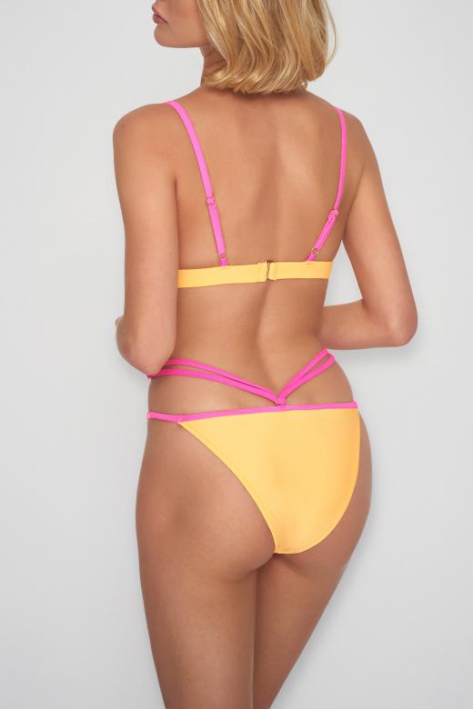 Regulowane figi kąpielowe z ozdobnymi paskami Tropical Peach 2 Poupee Marilyn - POUPEE