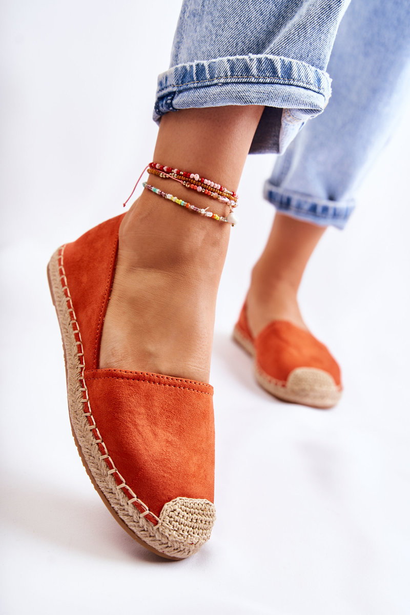 Espadryle Klasyczne Damskie Zamsz Pomarańczowe Clarice - Zazoo
