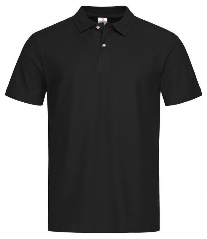 Czarna Bawełniana Koszulka POLO -STEDMAN- Męska, Krótki Rękaw, z Kołnierzykiem, Casualowa - Stedman