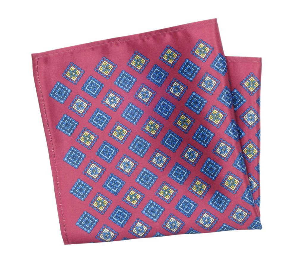 Poszetka Męska ALTIES, Czerwono-Niebieska Wzór Geometryczny, Męska, Elegancka - Alties