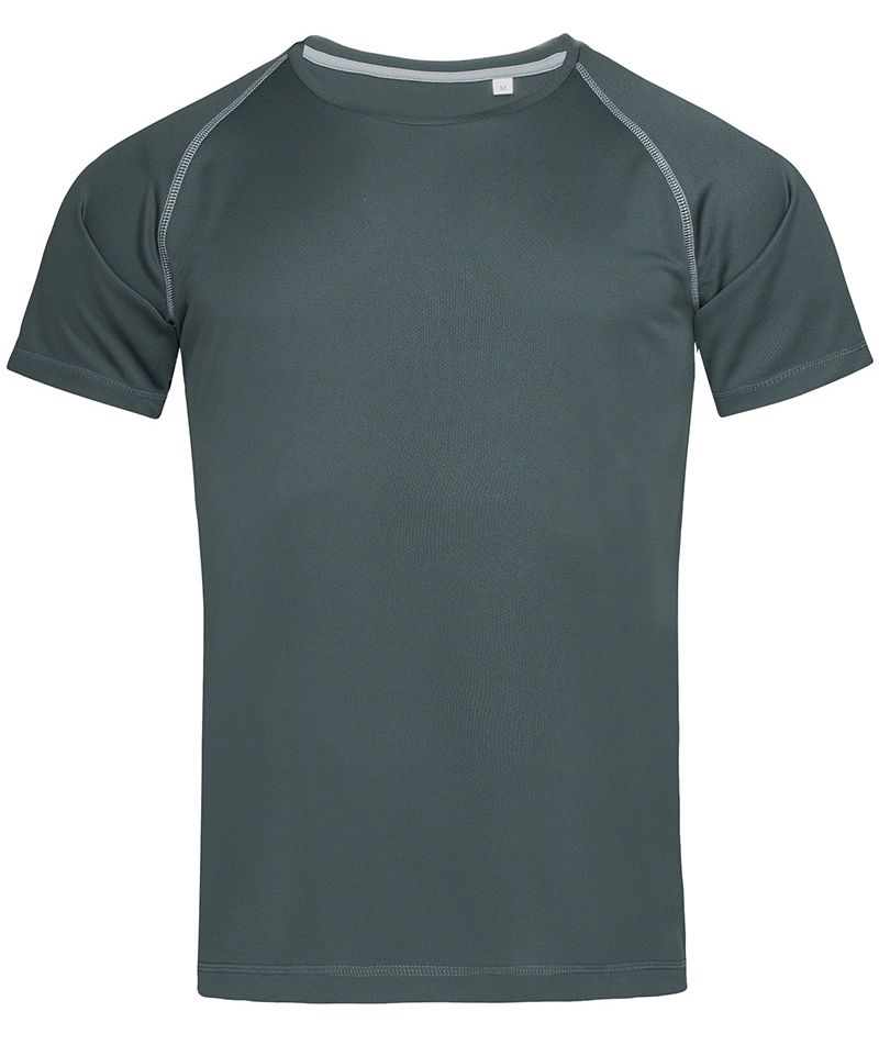 Koszulka T-shirt, Ciemny Szary, Sportowa, ACTIVE-DRY Poliester, Raglanowe Rękawy, Grafitowy - Stedman