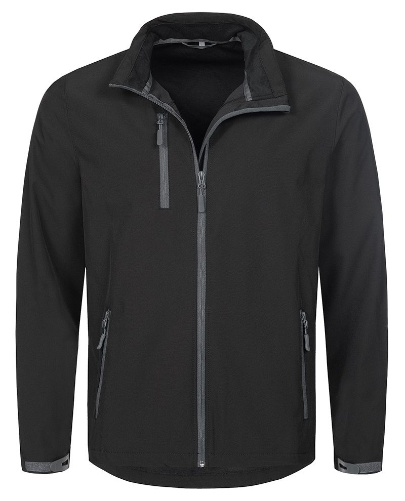 Kurtka Przeciwdeszczowa Softshell, Czarna, Wiatroszczelna, Turystyczna, Sportowa - Stedman