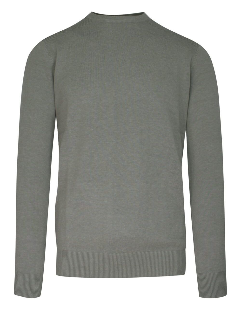 Sweter Szary, Okrągły Dekolt, 100% BAWEŁNA (U-neck), Męski -BRAVE SOUL - Brave Soul