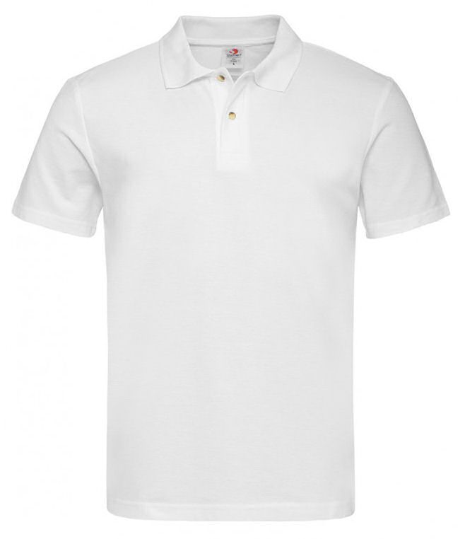 Biała Bawełniana Koszulka POLO -STEDMAN- Męska, Krótki Rękaw, z Kołnierzykiem, Casualowa - Stedman