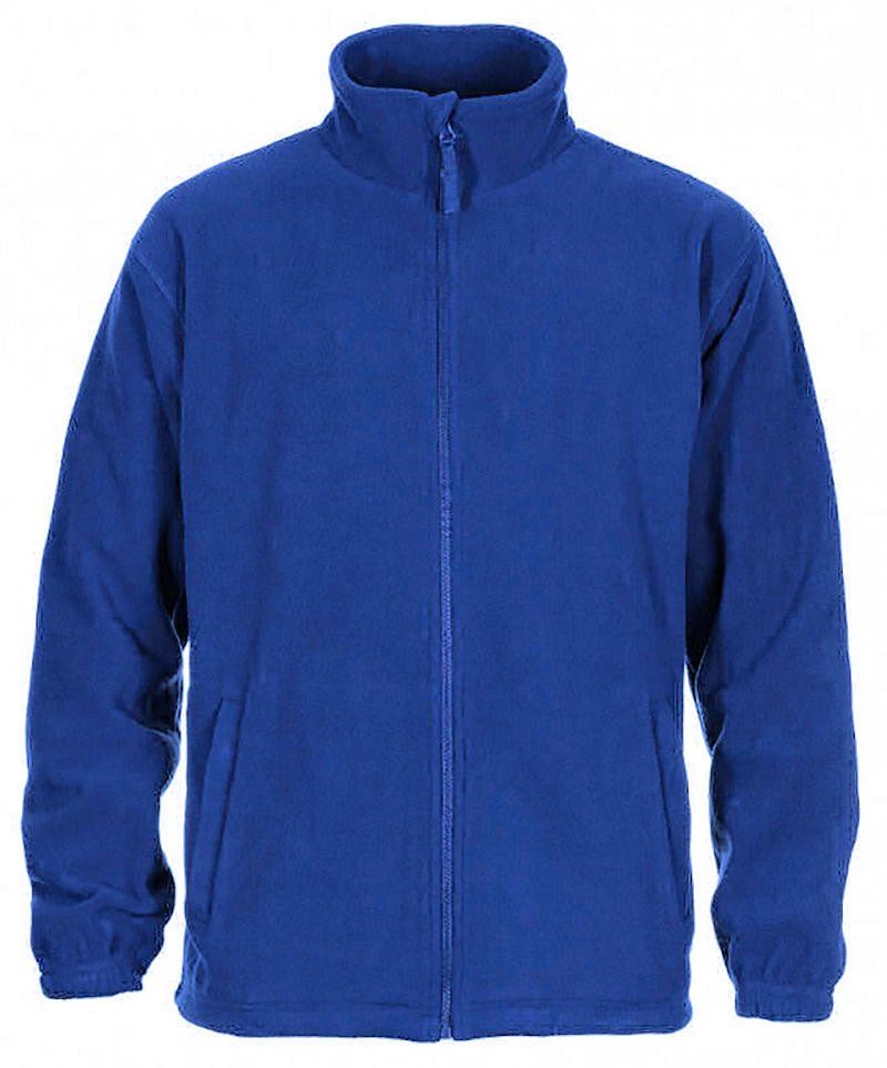 Niebieski POLAR (Bluza) Męski bez Kaptura -JANPOL- Lekki, Zapinany na Zamek, na Stójce, Ciepły - Janpol