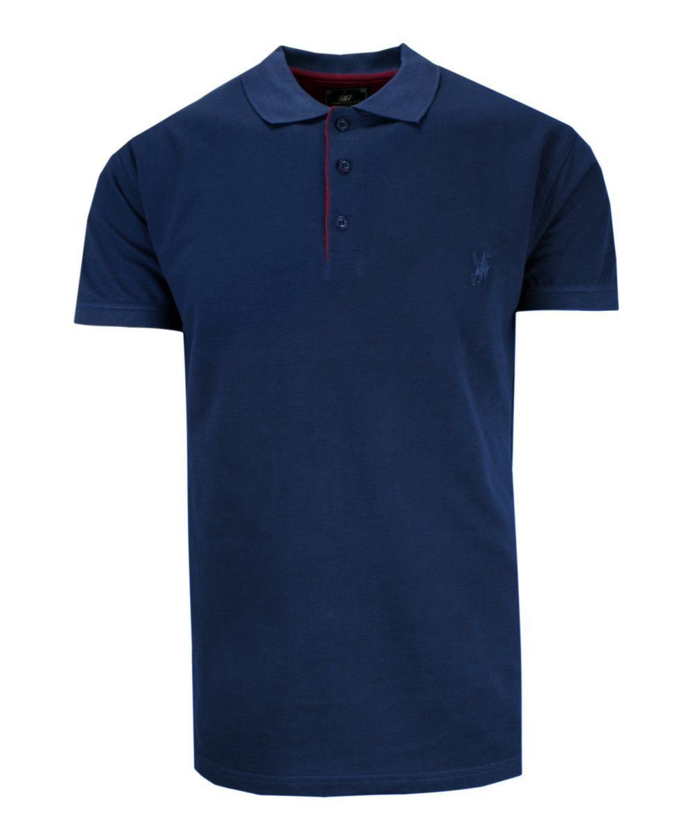 Koszulka POLO, Casualowa, Ciemna Granatowa Męska, Krótki Rękaw, Jednokolorowa, T-shirt -EXPOMAN - Expoman