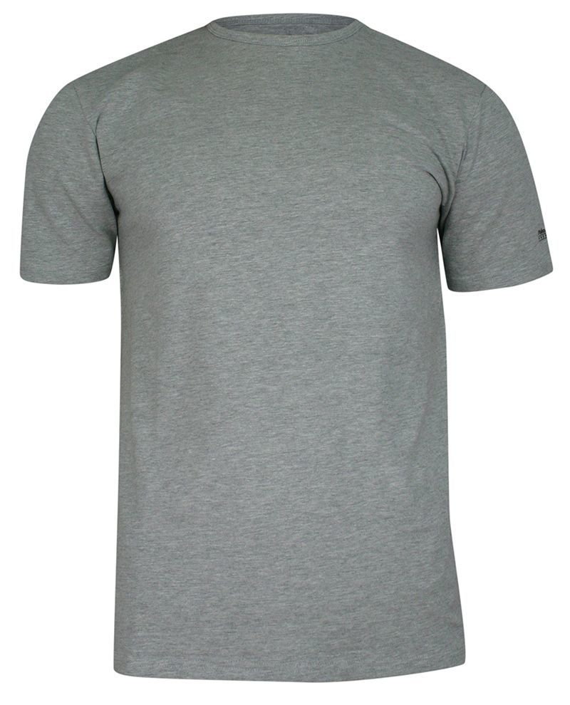 T-shirt Popielaty Gładki Bawełniany, Męski, Krótki Rękaw, U-neck -PAKO JEANS - Pako Jeans