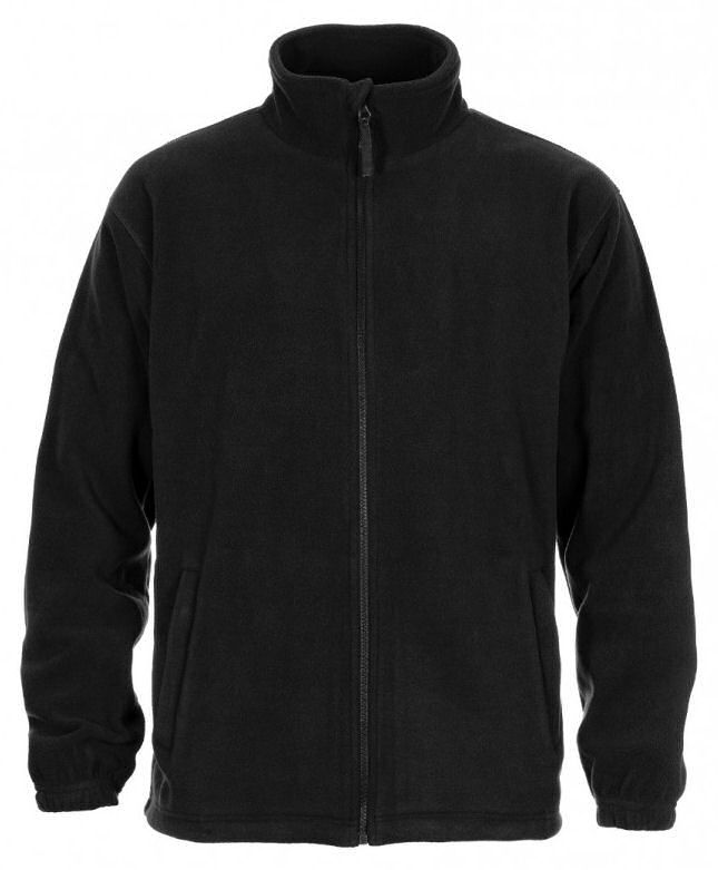 Czarny POLAR (Bluza) Męski bez Kaptura -JANPOL- Lekki, Zapinany na Zamek, na Stójce, Ciepły - Janpol