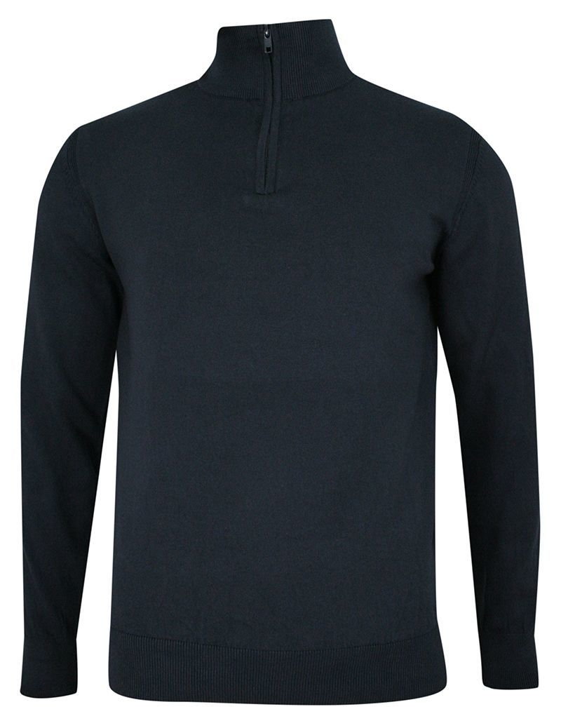 Sweter Granatowy z Wysokim Kołnierzem na Zamek TROYER -JUST YUPPI- Męski - Just Yuppi