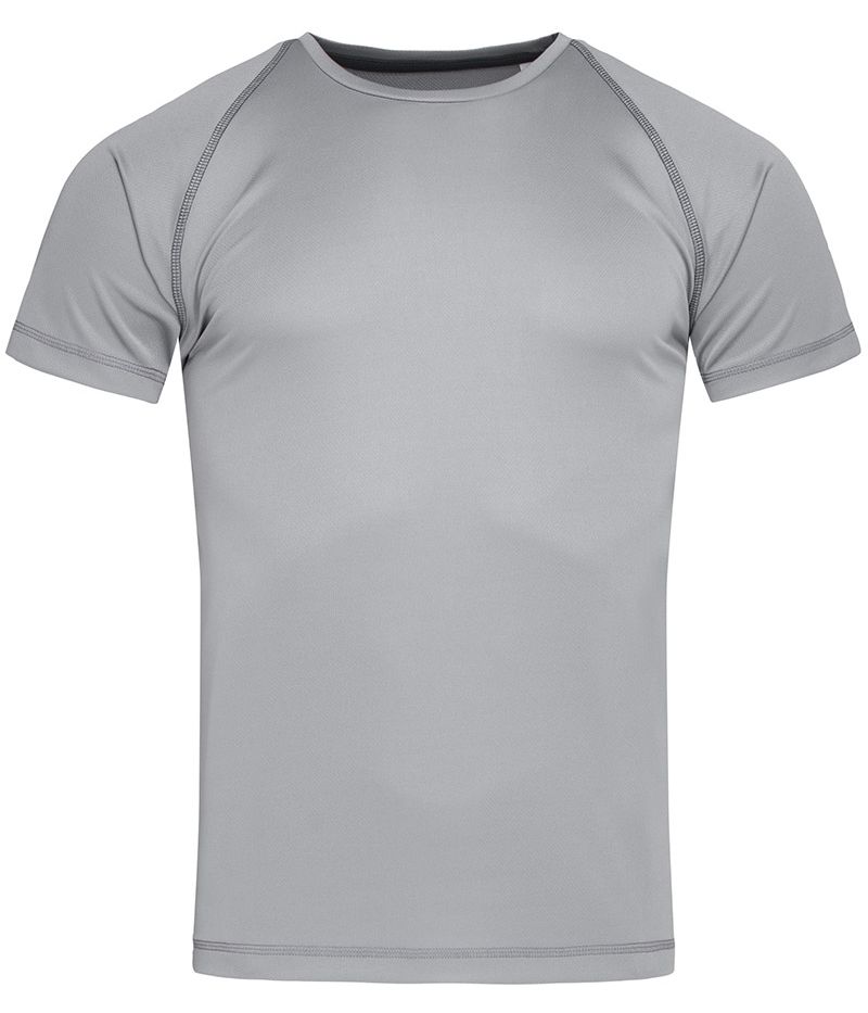 Koszulka T-shirt, Szara, Sportowa, ACTIVE-DRY Poliester, Raglanowe Rękawy, Popielata - Stedman