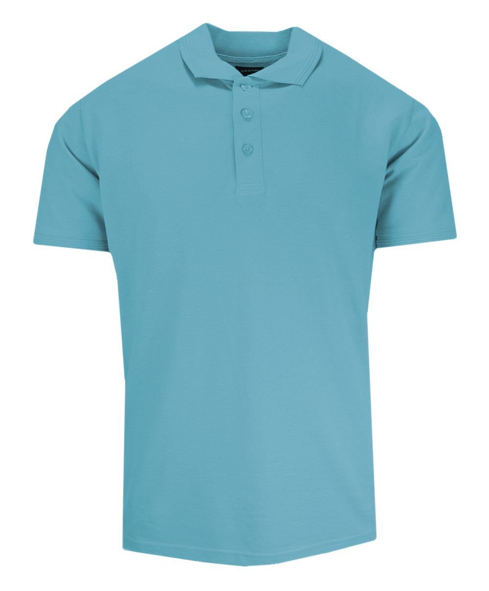 Koszulka POLO, Turkusowa, Jednokolorowa, Męska, Krótki Rękaw, Casualowa - Vesari