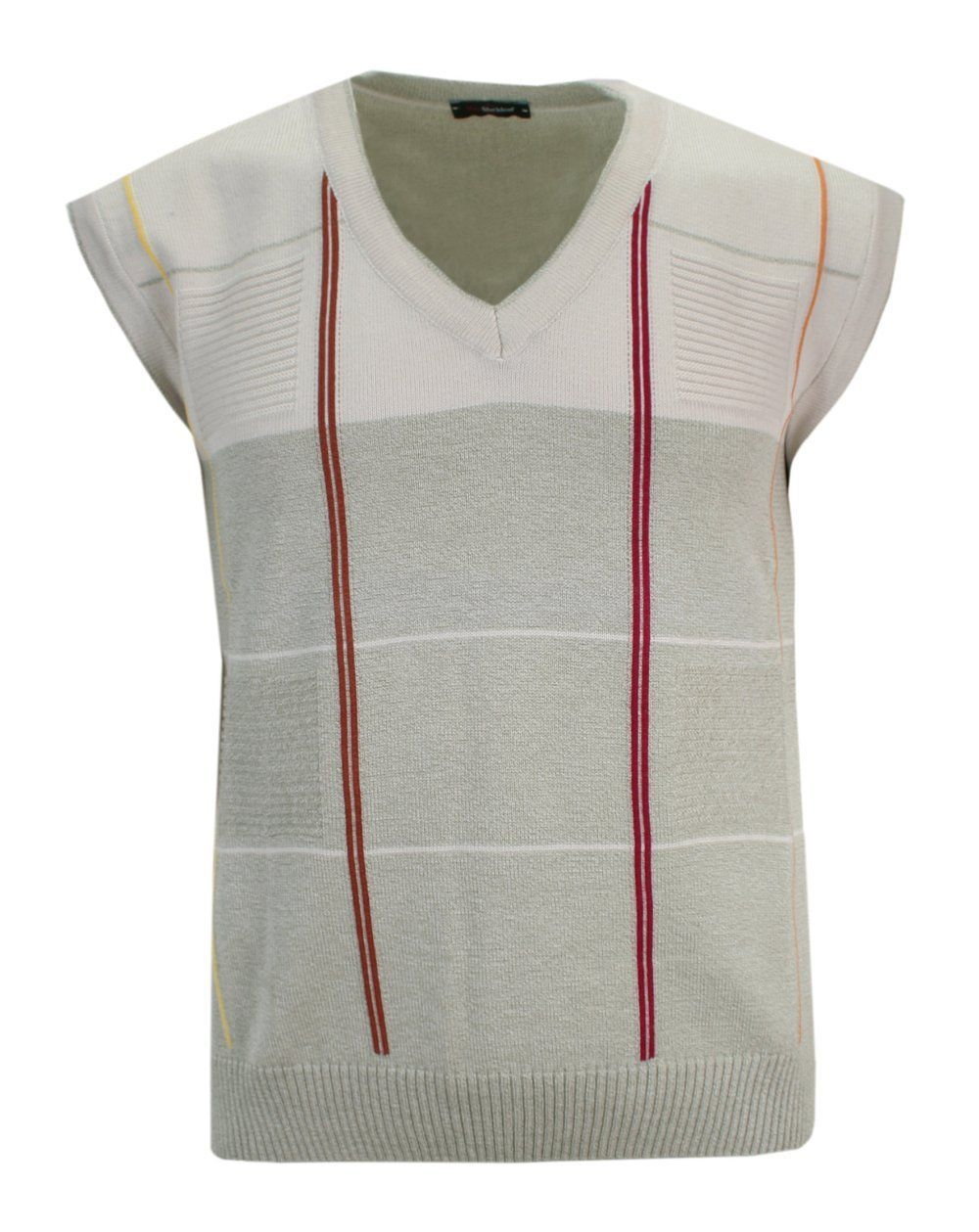 Kamizelka Oliwkowa, Bezrękawnik, Dekolt w Serek (V-neck), Męska -MAX SHELDON - Max Sheldon
