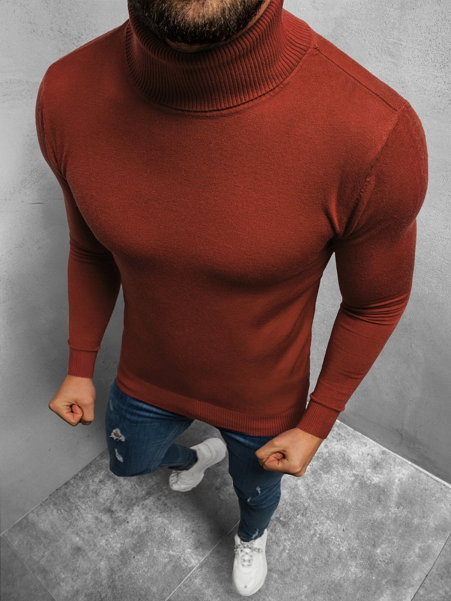 SWETER MĘSKI GOLF CIEMNY-CAMEL OZONEE TMK/YY02/10Z - Ozonee