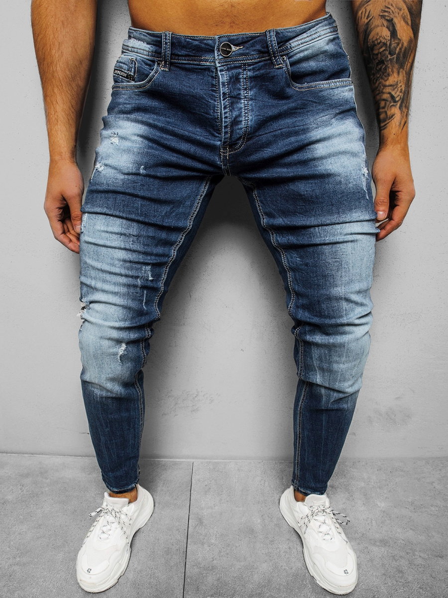 SPODNIE JEANSOWE MĘSKIE NIEBIESKIE OZONEE NB/MP0010BC - Ozonee