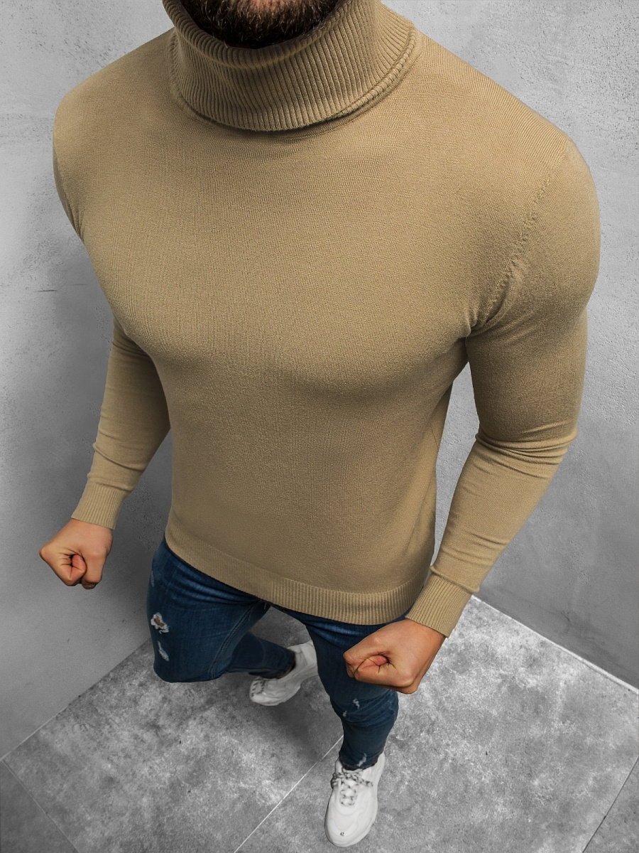 SWETER MĘSKI GOLF BEŻOWY OZONEE TMK/YY02/11Z - Ozonee