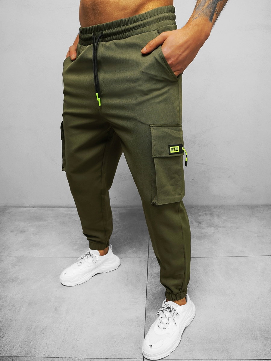 SPODNIE MĘSKIE CHINO JOGGER KHAKI OZONEE O/CP150 - Ozonee