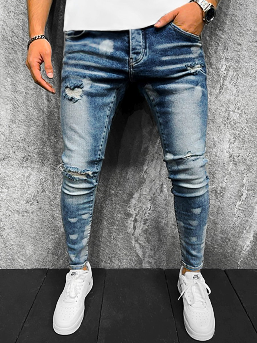 SPODNIE JEANSOWE MĘSKIE NIEBIESKIE OZONEE O/B5458 - Ozonee