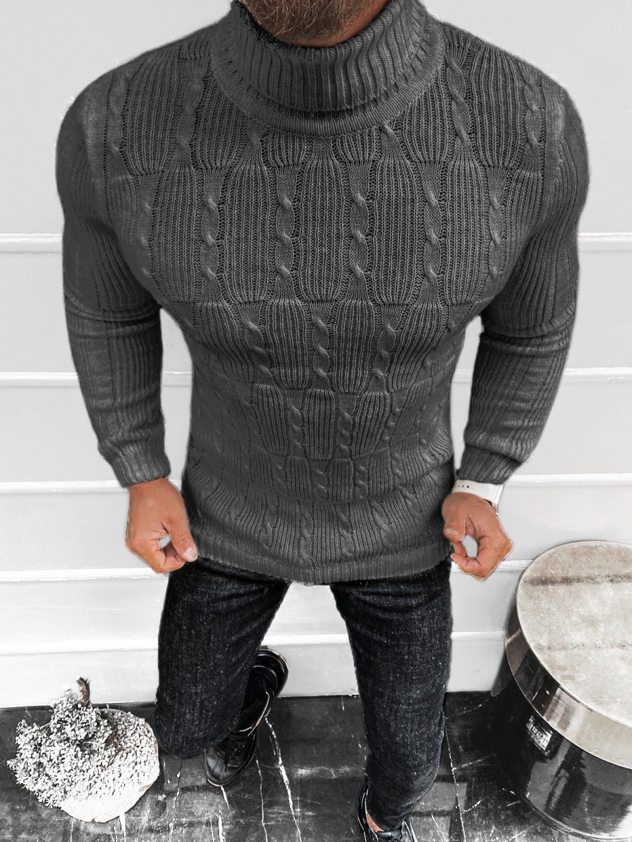 SWETER MĘSKI GOLF GRAFITOWY OZONEE L/2665 - Ozonee
