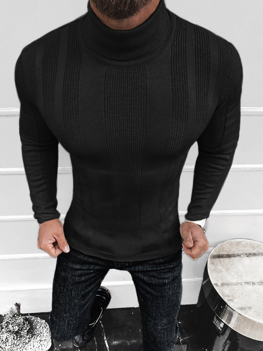 SWETER MĘSKI GOLF CZARNY OZONEE L/2705 - Ozonee