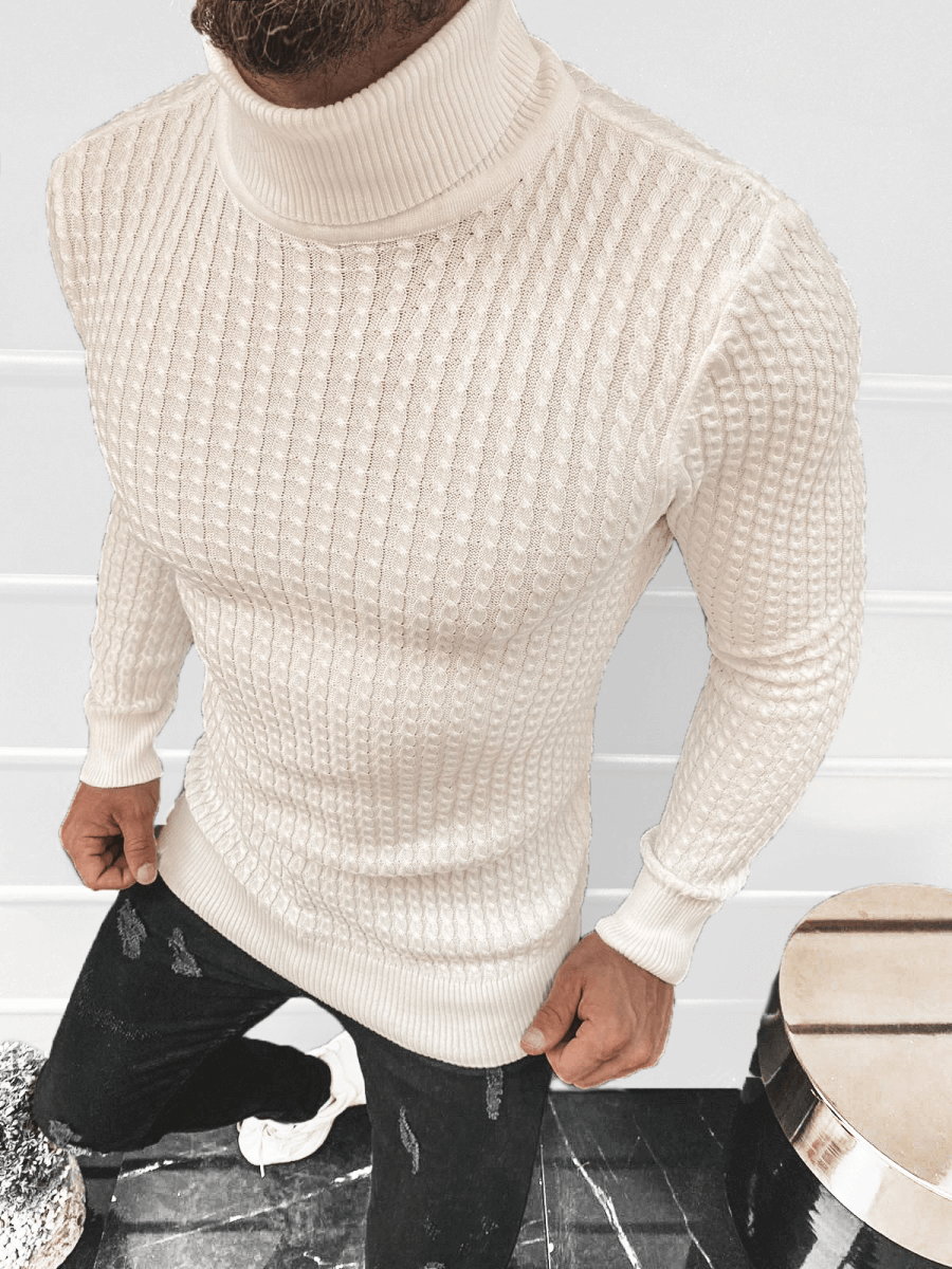SWETER MĘSKI GOLF ECRU OZONEE L/1539 - Ozonee